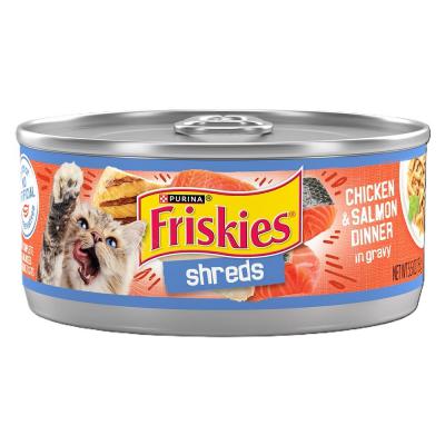 Friskies Shreds Chicken & Salmon Dinner In Gravy Wet Cat Food 5.5 oz.