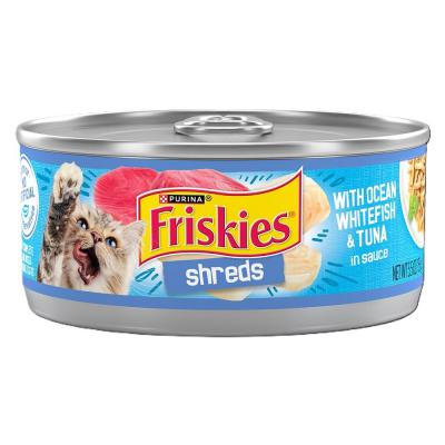 Friskies Shreds With Ocean Whitefish & Tuna In Sauce Wet Cat Food 5.5 oz.