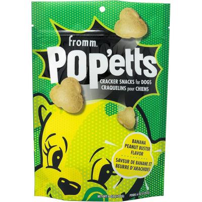 Fromm Pop'etts Banana Peanut Buster Cracker Dog Snacks Premium Dog Treats Banana Recipe 6 oz.