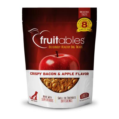 Fruitables Crunchy Baked Dog Treats Display Crispy Bacon & Apple 12 oz.