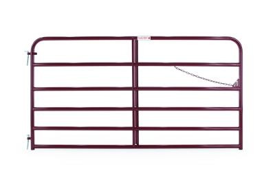 8 ft. x 50 in. Red 6-Bar Tube Gate