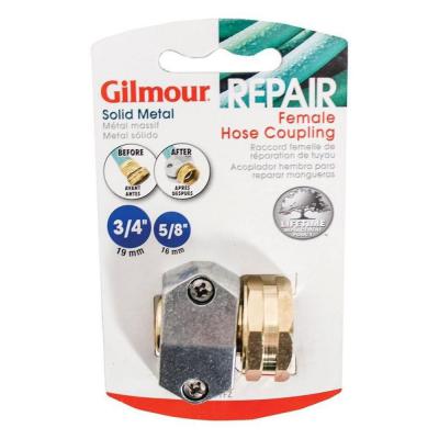 Gilmour Hose Coupling Female Solid Metal 5/8 3/4 in.