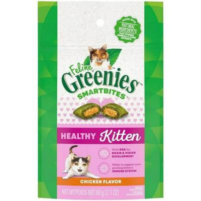 Greenies Feline Smart Bites Healthy Kitten Cat Treats Chicken 2.1 oz.