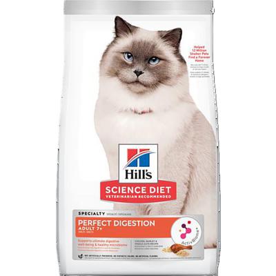 Hill's Science Diet Adult 7+ Perfect Digestion Chicken Barley & Whole Oats Recipe Cat Food 3.5 lb.