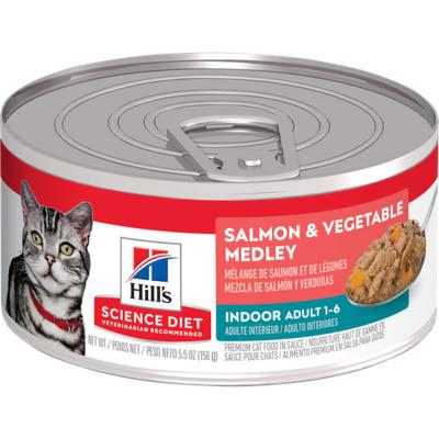 Hill's Science Diet Adult Indoor Salmon & Vegetable Medley Cat Food 5.5 oz.