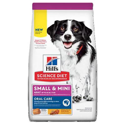 Hill's Science Diet Adult Oral Care Small & Mini Chicken Rice & Barley Recipe Dog Food 4 lb.