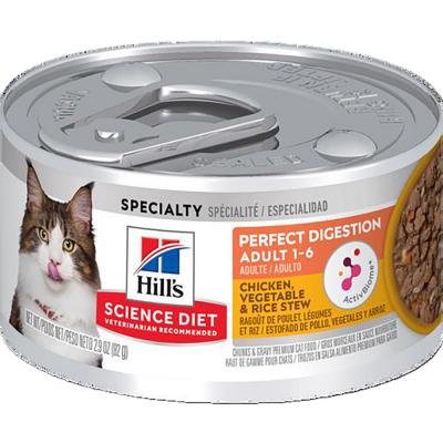 Hill's Science Diet Adult Perfect Digestion Chicken Vegetable & Rice Stew Cat Food 2.9 oz.