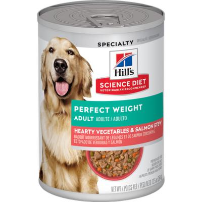 Hill's Science Diet Adult Perfect Weight Hearty Vegetables & Salmon Stew Dog Food 12.5 oz.