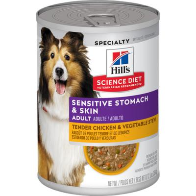 Science Diet Adult Sensitive Stomach & Skin Tender Chicken & Vegetable Stew Dog Food 12.5 oz.