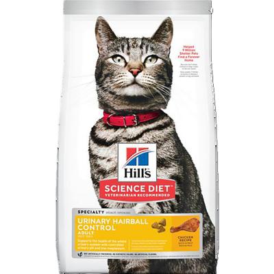 Hill's Science Diet Adult Urinary Hairball Control Chicken Recipe Cat Food 3.5 lb.