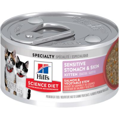 Hill's Science Diet Kitten Sensitive Stomach & Skin Salmon & Vegetable Stew 2.8 oz.