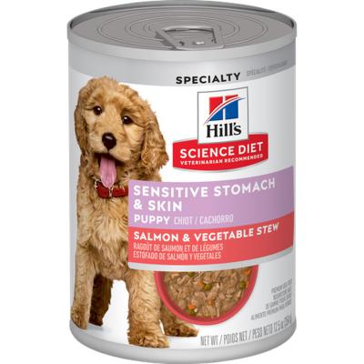 Science Diet Puppy Sensitive Stomach & Skin Salmon & Vegetable Stew 12.5 oz.