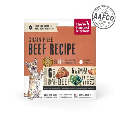 Honest Kitchen Beef Recipe Grain Free Dehydrated Dog Food 4 lb.