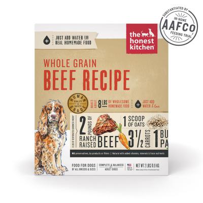 Honest Kitchen Whole Grain Beef Recipe Dehydrated Dog Food 2 lb.