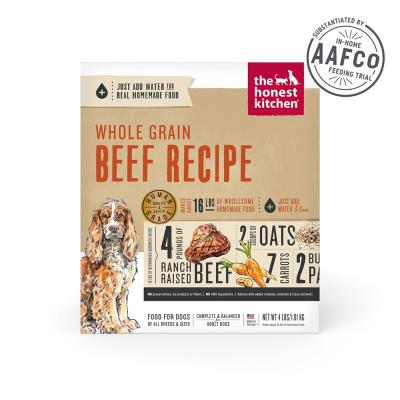 Honest Kitchen Whole Grain Beef Recipe Dehydrated Dog Food 4 lb.