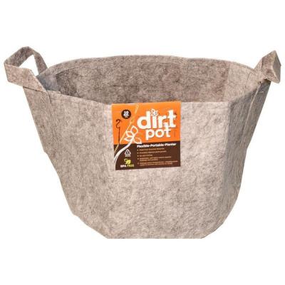 Hydrofarm Dirt Pot Flexible Planter w/Handles Gray 10 gal