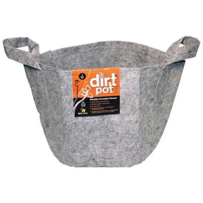 Hydrofarm Dirt Pot Flexible Planter w/Handles Gray 7 gal