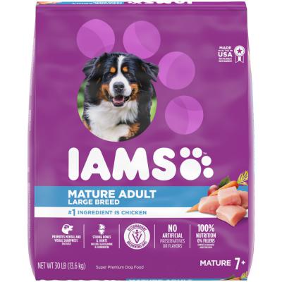 IAMS Mature Adult Large Breed Senior Dry Dog Food Chicken 30 lb.