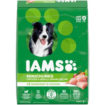 IAMS Minichunks Small Kibble High Protein Adult Dry Dog Food Real Chicken 15 lb.