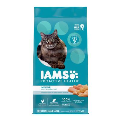 IAMS Proactive Health Weight Control & Hairball Care Indoor Adult Dry Cat Food Chicken & Turkey 3.5 lb.