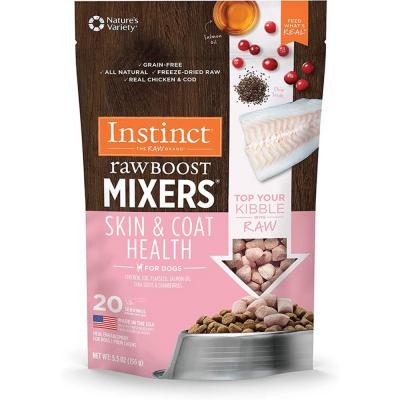 Instinct Freeze Dried Raw Boost Mixers Grain Free Skin & Coat Health Recipe All Natural Dog Food Topper 5.5 oz.