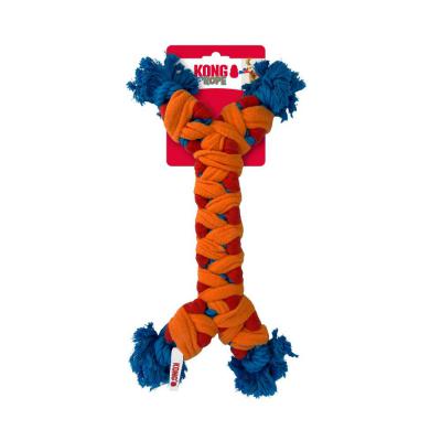 KONG Rope Rally Bone Red/Orange/Blue MD