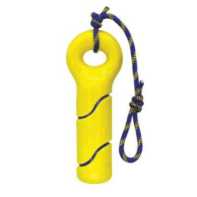 KONG Squeezz Tennis Buoy w/Rope Dog Toy Yellow Medium