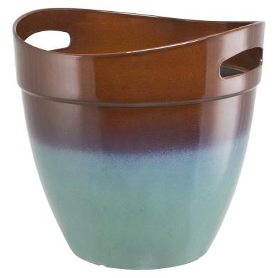 Landscapers Select PT S039 Planter 12 in. Dia 11 1/2 in. H Round Resin Teal