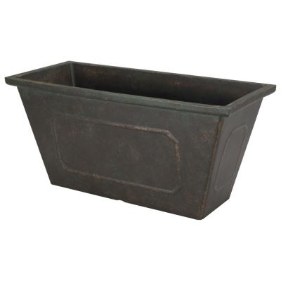 Landscapers Select PT S049 Planter 8.75 in. H 19 in. W 8 in. D Rectangle Resin Black Metallic