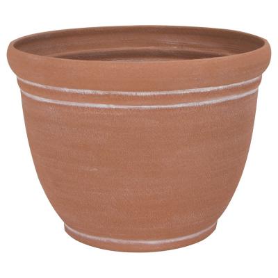 Landscapers Select PT S058 Planter 13 in. Dia 9 3/4 in. H Round Resin Terra Cotta