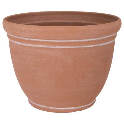 Landscapers Select PT S059 Planter 15 in. Dia 11.5 in. H Round Resin Terra Cotta