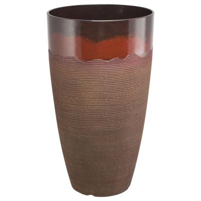 Landscapers Select PT S065 Planter 12 in. Dia 21 in. H Tall Round Resin Red