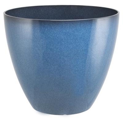 Landscapers Select PT S080 Planter 15 in. Dia 12 3/4 in. H Round Resin Blue