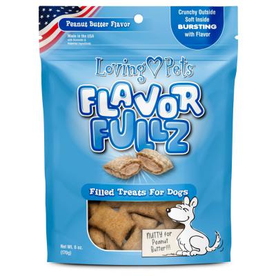 Loving Pets Flavorfullz Filled Dog Treats Peanut Butter 6 oz.