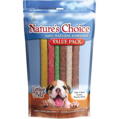 Nature's Choice 100% Natural Rawhide Munchy Sticks Value Pack