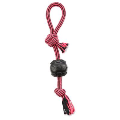 Mammoth TireBiter Ball w/Rope Pull Tug Dog Toy MD 3 in.