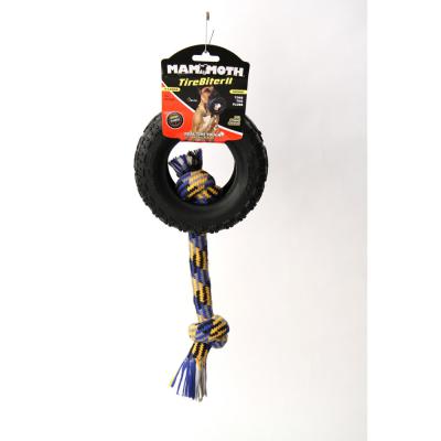 Mammoth Tirebiter II With Rope Dog Toy 7 in.