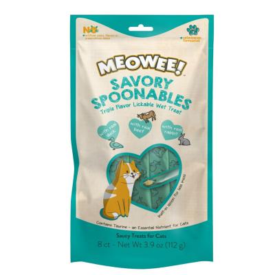 Meowee! Savory Spoonables Cat Treats Duck Beef & Rabbit 3.9 oz.