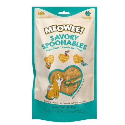 Meowee! Savory Spoonables Cat Treats Salmon Chicken & Duck 3.9 oz.