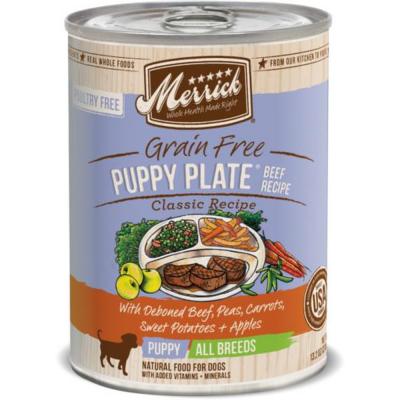 Merrick Puppy Plate Beef Recipe Grain Free Wet Dog Food 12.7 oz.