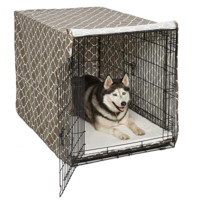 Midwest Quiet Time Defender Covella Dog Crate Cover Brown 48 in. x 30 in. x 33 in.