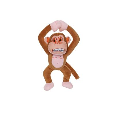 Mighty Jr Angry Animals Monkey Durable Dog Toy Brown 10 in.