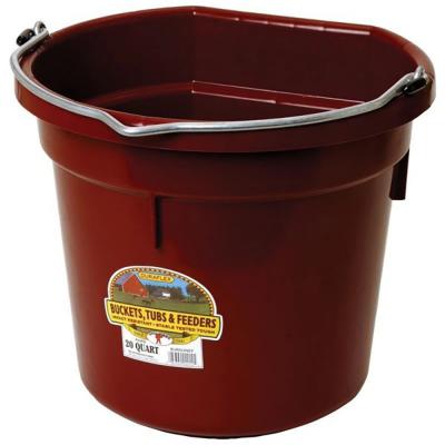 Plastic Flatback Bucket 20 Qt. Burgundy