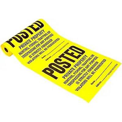 Tyvec Posted Signs Yellow 100Ct/Roll