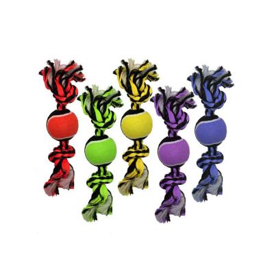 Multipet Nuts for Knots 2 Knot Rope with Tennis Ball Assorted 10 in.