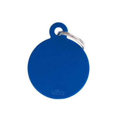 MyFamily Basic Big Aluminum Blue Circle ID Tag