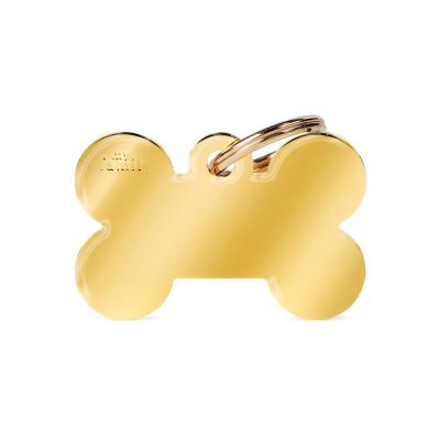 MyFamily Basic Big Bone ID Tag in Gold-Plated Brass