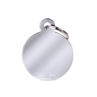 MyFamily Basic Big Circle ID Tag in Chrome-Plated Brass