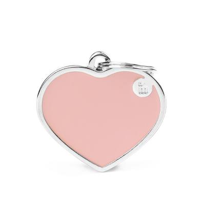 MyFamily Basic Handmade Big Pink Heart ID Tag