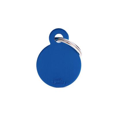 MyFamily Basic Small Aluminum Blue Circle ID Tag